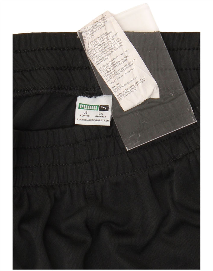 Спортивные шорты Puma для мальчиков 14–15 лет, большие черные, полиэстер с цветными блоками