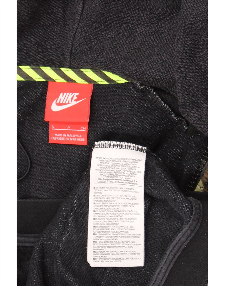 Мужской свитер с капюшоном на молнии Nike, маленький темно-синий, камуфляжный, хлопковый