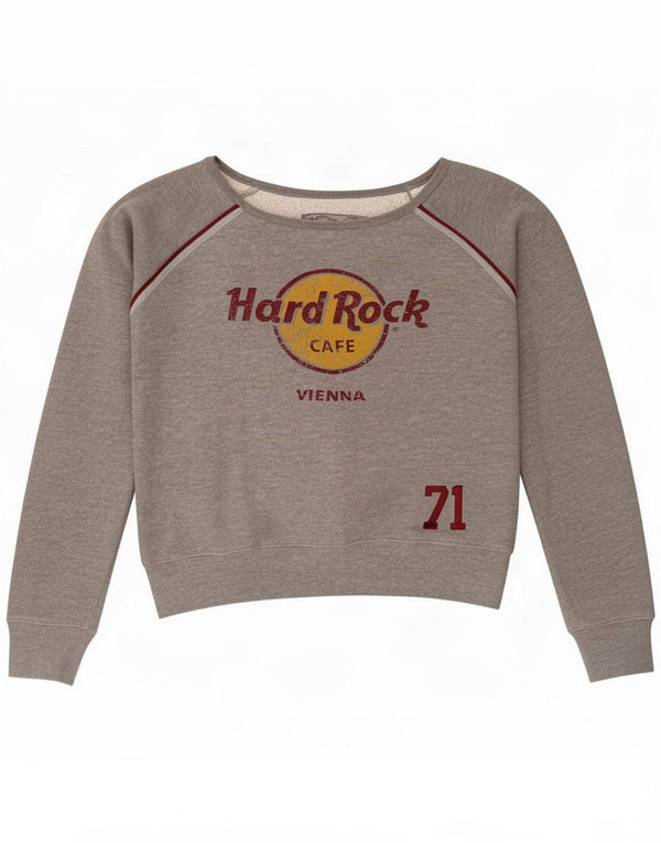Hard Rock Cafe Женский свитер с графическим рисунком UK 10, маленький серый