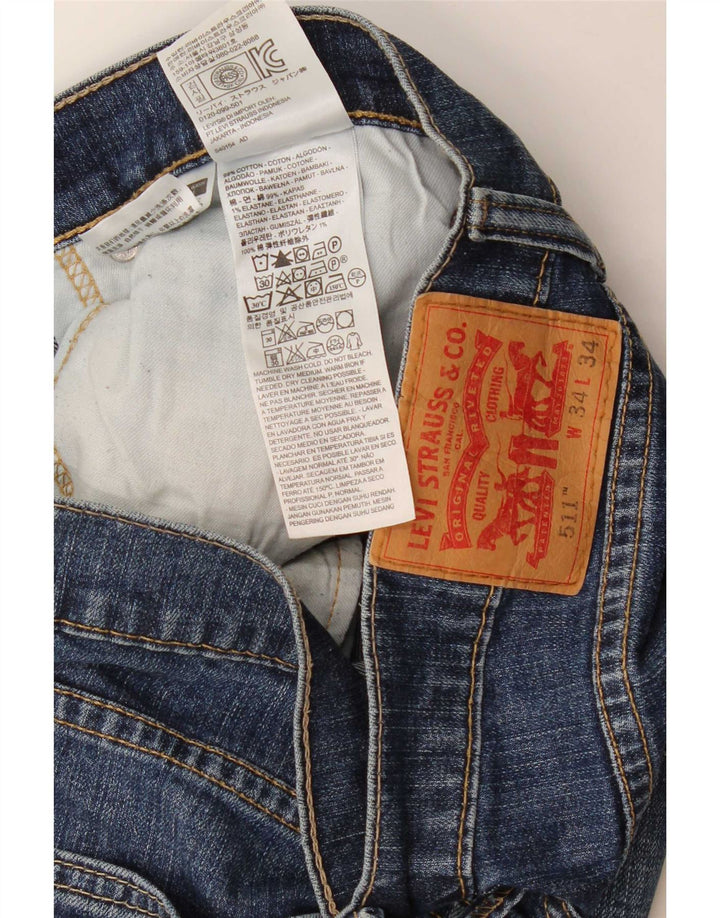 Мужские джинсы Levi's Slim 511 W34 L26 синие, хлопок