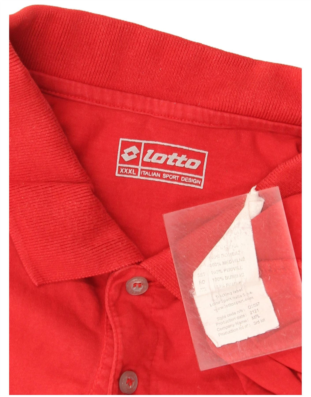 Мужская рубашка поло Lotto 3XL красная, хлопок