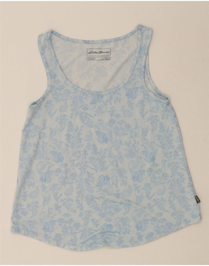 EDDIE BAUER Womens Vest Top UK 10 Small Blue Floral Polyester Vintage Eddie Bauer and Second-Hand Eddie Bauer from Messina Hembry 