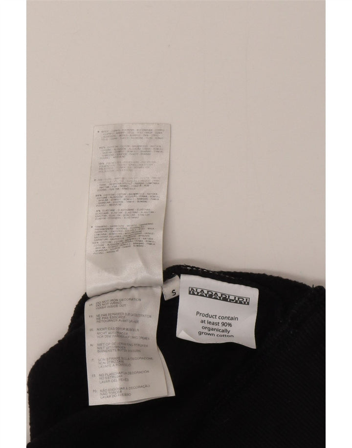 Napapijri Мужской джемпер с капюшоном с географической графикой, маленький темно-синий, хлопковый