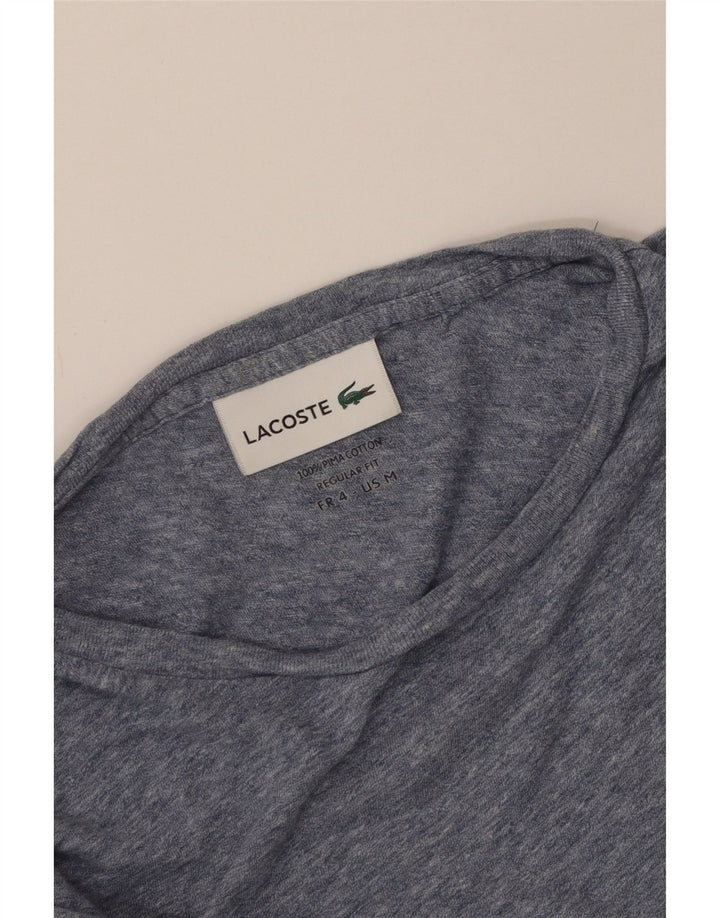 Мужская футболка стандартного кроя Lacoste, размер 4, средний синий с крапинками, хлопок