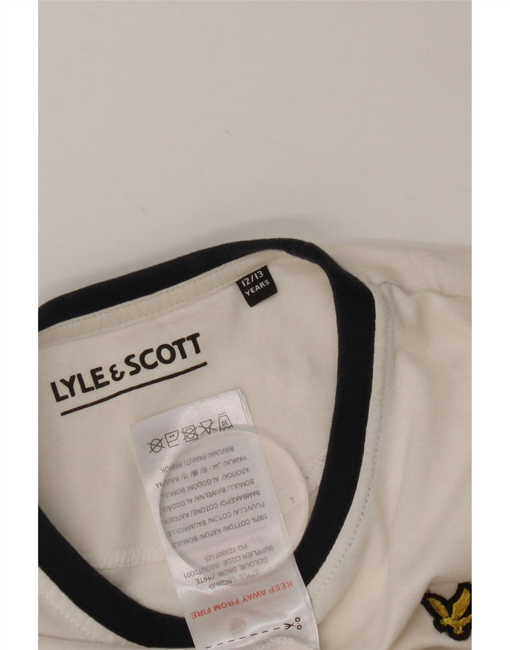 Футболка LYLE & SCOTT для мальчиков, топ 12–13 лет, белый хлопок