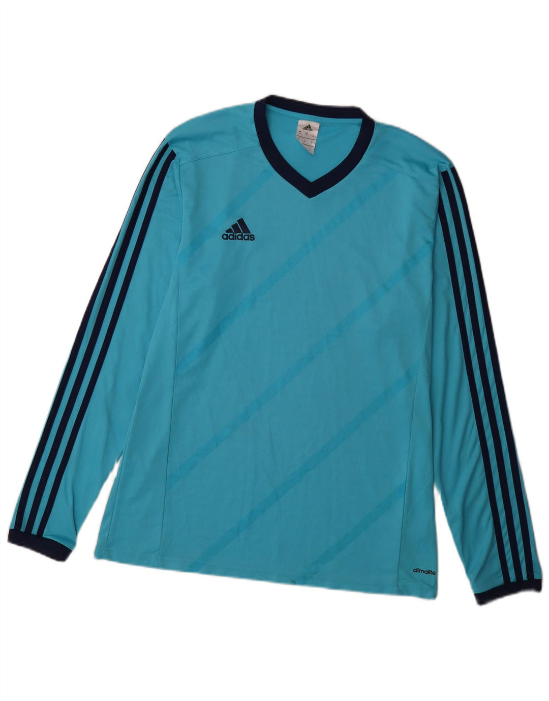 Мужской топ Adidas Climalite с длинным рукавом, средний синий полиэстер