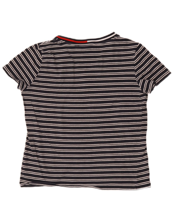 Женская футболка Tommy Hilfiger Top UK 14, средний размер, темно-синяя полоска, хлопок