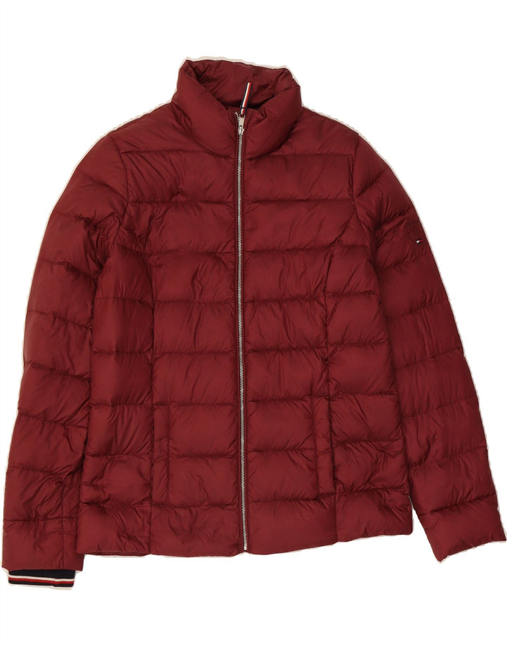 TOMMY HILFIGER Womens Oversized Padded Jacket UK 10 Small Burgundy Vintage Tommy Hilfiger and Second-Hand Tommy Hilfiger from Messina Hembry 