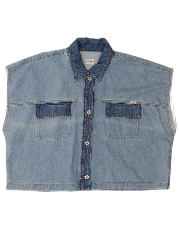 Женский укороченный джинсовый жилет Mustang UK 22 3XL, синий хлопок