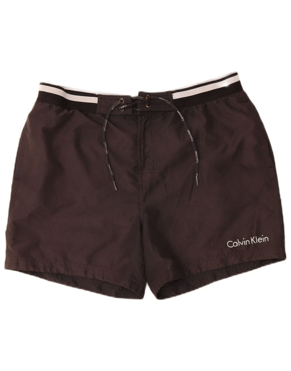 Мужские шорты для плавания с рисунком Calvin Klein, большие черные, полиэстер