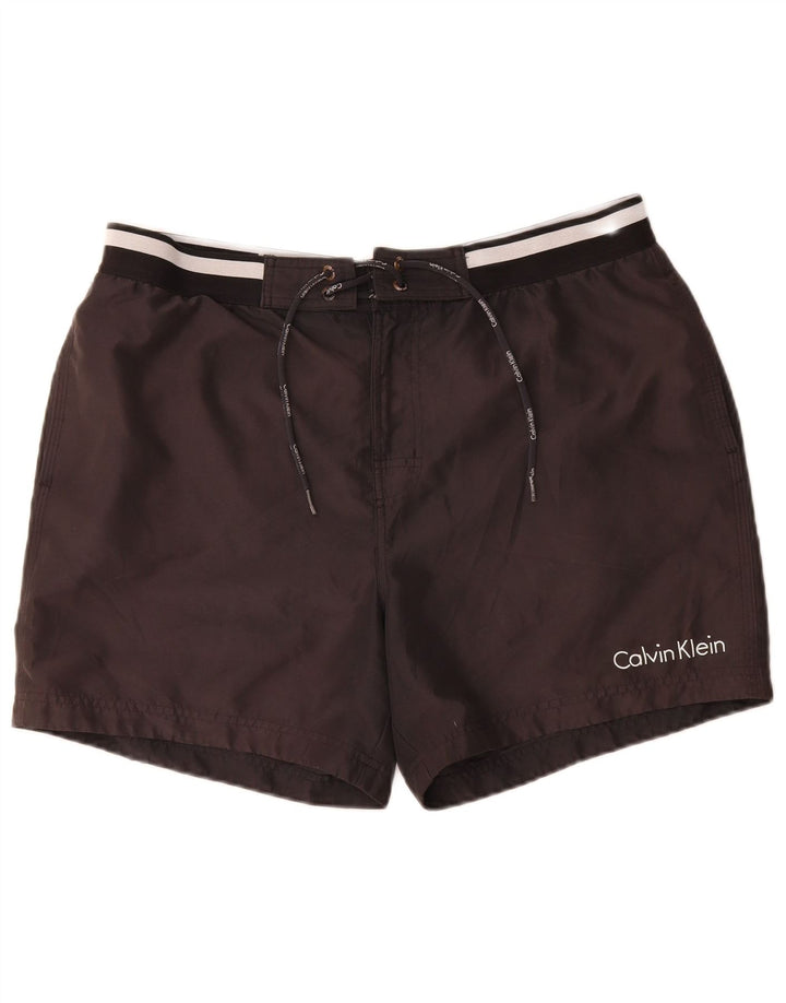 Мужские шорты для плавания с рисунком Calvin Klein, большие черные, полиэстер