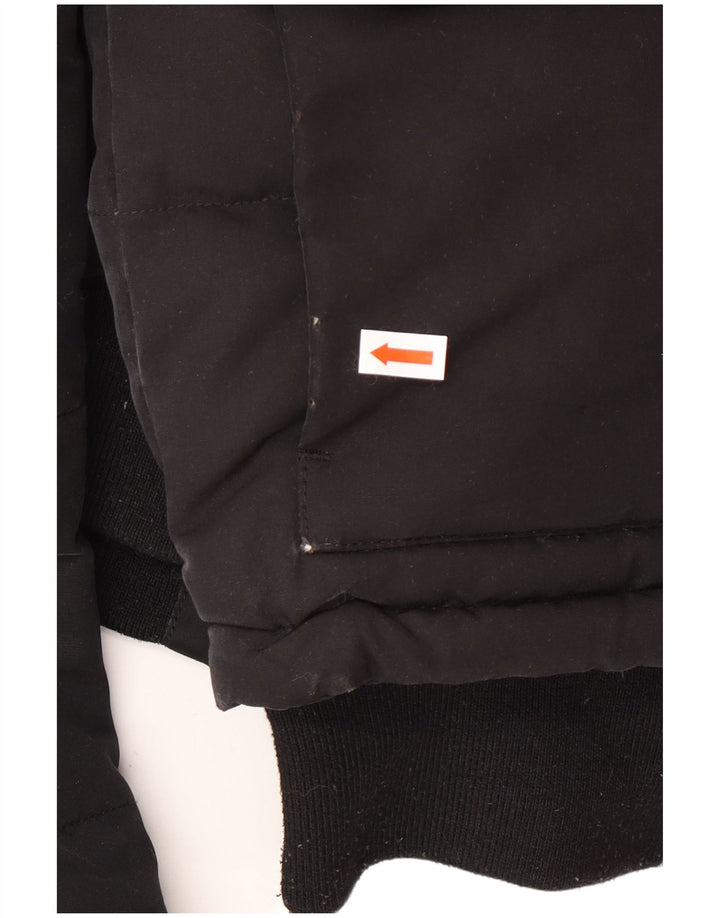 Женская стеганая куртка свободного кроя Superdry UK 10, маленькая черная зимняя