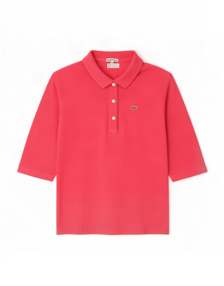 Женская рубашка-поло Lacoste, размер 44, средний розовый хлопок, размер 44