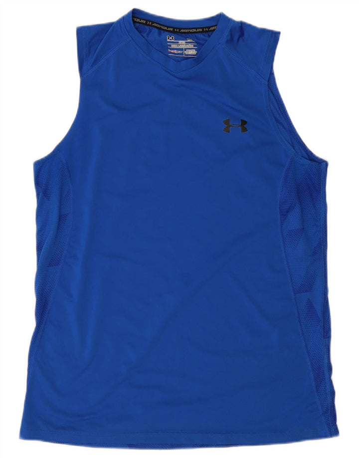 Мужской жилет Under Armour Heat Gear из полиэстера среднего синего цвета с геометрическим рисунком