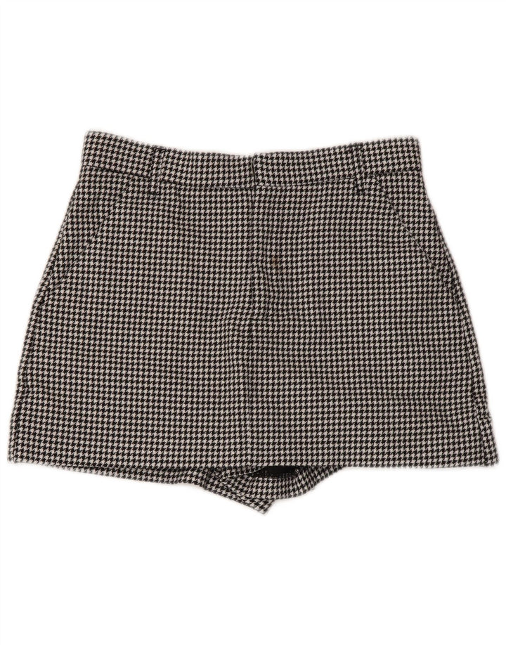 Женские шорты чинос Zara, маленькие W26, черные с узором "гусиные лапки"