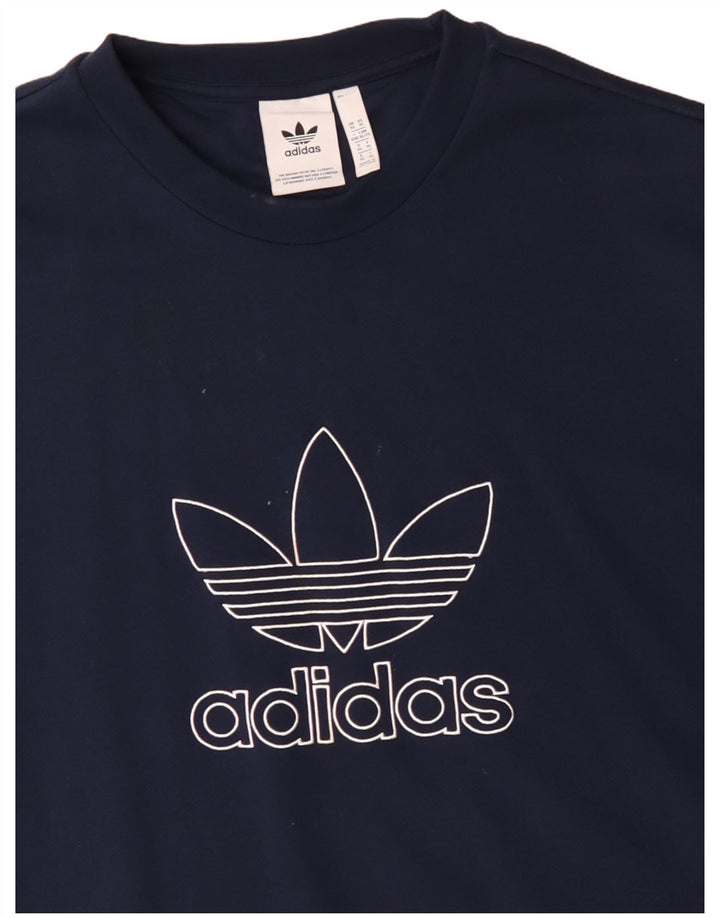 Мужской свитшот ADIDAS с рисунком, XL, темно-синий, хлопок