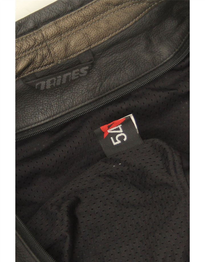 Мужская кожаная куртка-гонщик Dainese EU 54, большая черная кожа с цветными блоками