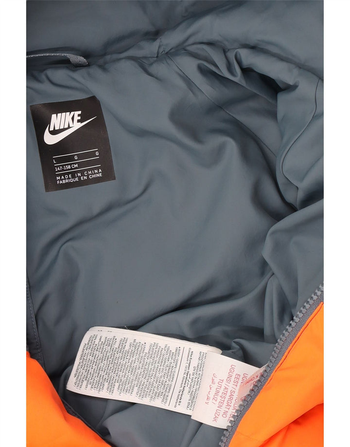 Утепленная куртка с капюшоном Nike для мальчиков 12–13 лет, большая темно-синяя цветная блокировка