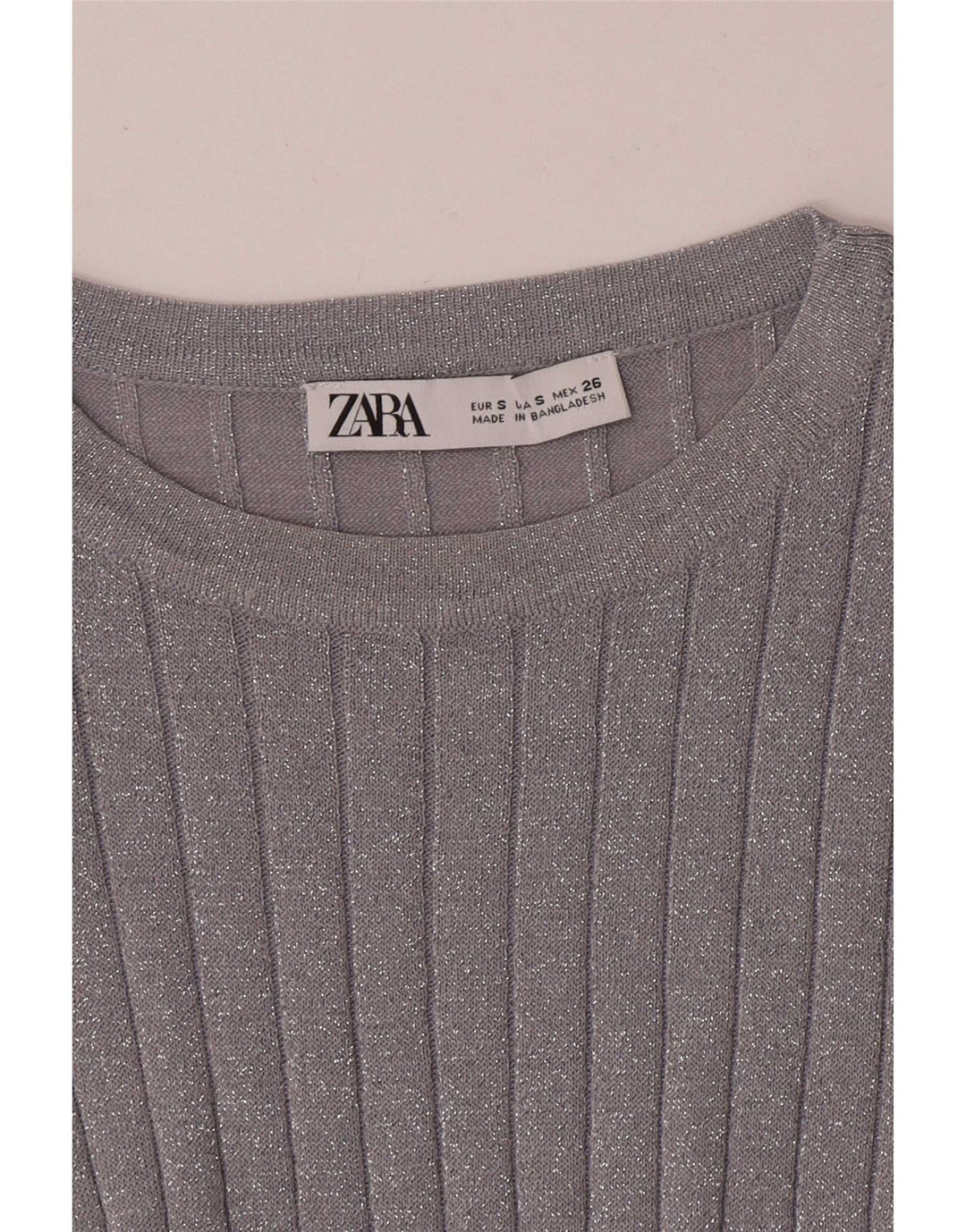Женская блузка Zara Top UK 8, маленькая, серебристая в крапинку