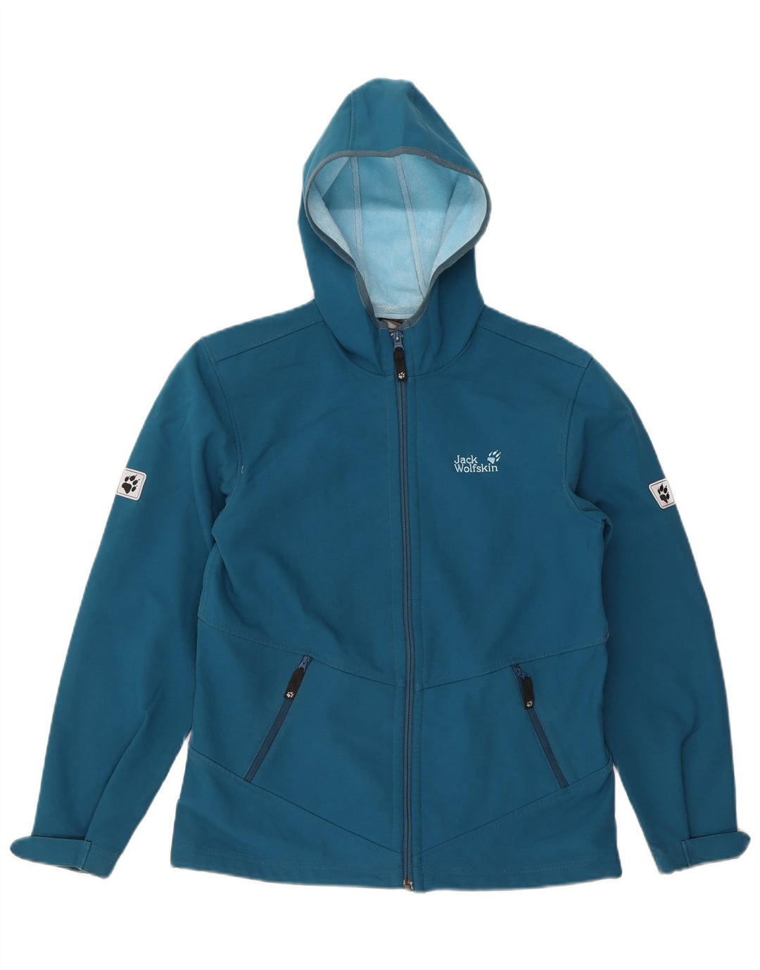 Ветровка с капюшоном Jack Wolfskin для девочек 15–16 лет, синяя полиэстер