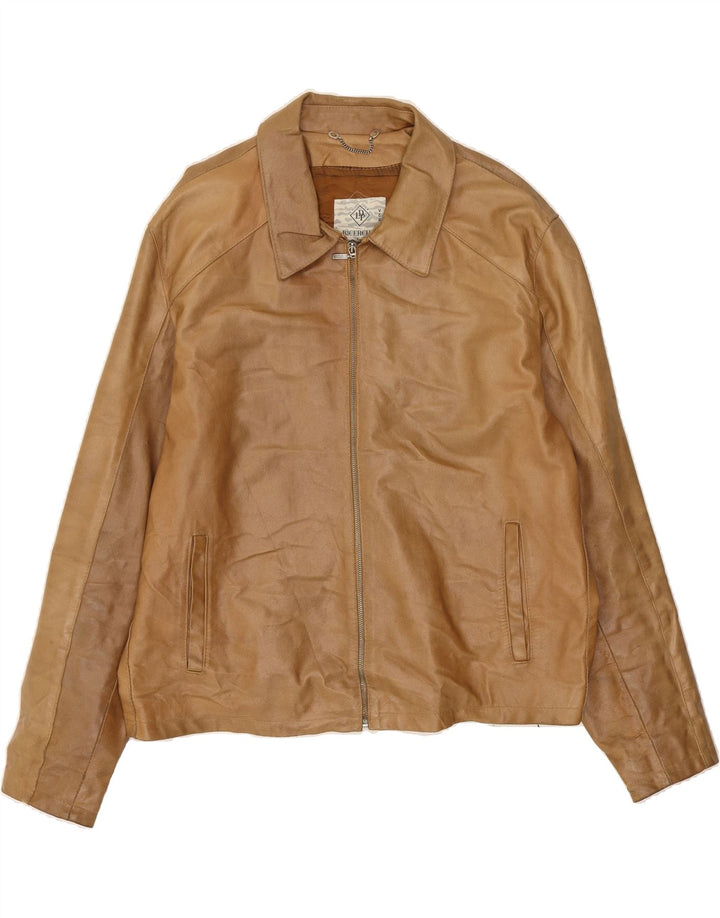 VINTAGE Womens Leather Jacket IT 56 3XL Beige Leather Vintage Vintage and Second-Hand Vintage from Messina Hembry 
