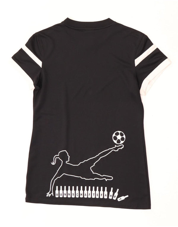 Женская футболка с графическим рисунком Nike Dri Fit Top UK 10, маленькая, черная, с цветными блоками