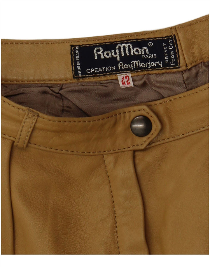 RAY MARJORY Женские кожаные брюки на крючках IT 42 Medium W28 L30 Хаки