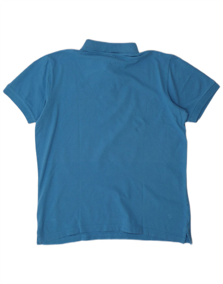 Мужская рубашка-поло Kappa из хлопка среднего синего цвета