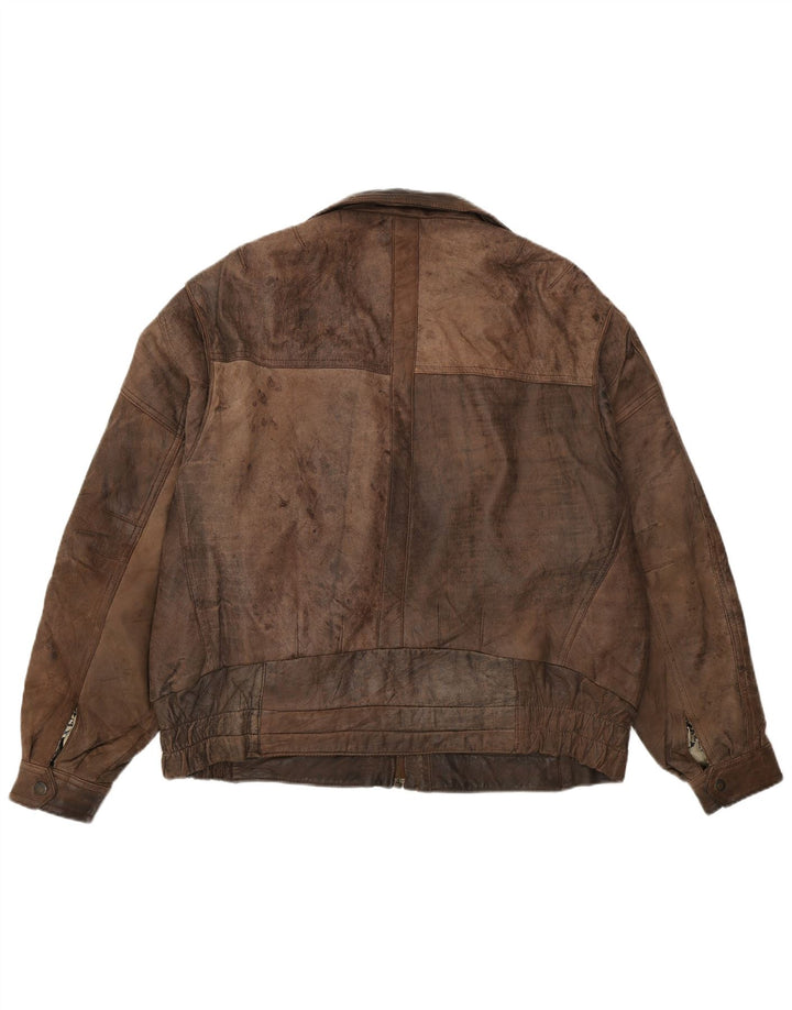 Мужская кожаная куртка Pierce Arrow IT 56 3XL Коричневая кожа