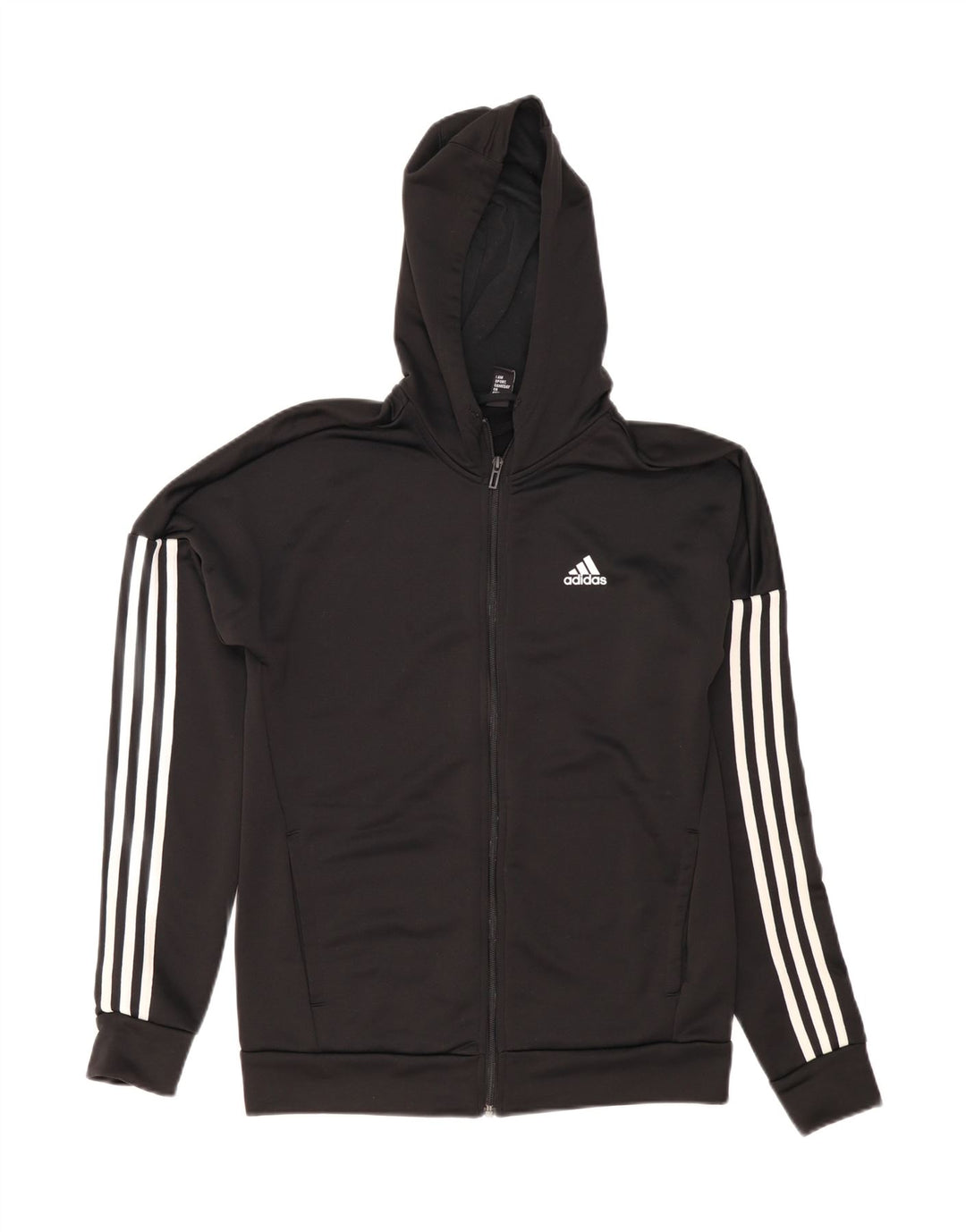 Мужской свитер с капюшоном на молнии Adidas UK 38/40, средний черный полиэстер