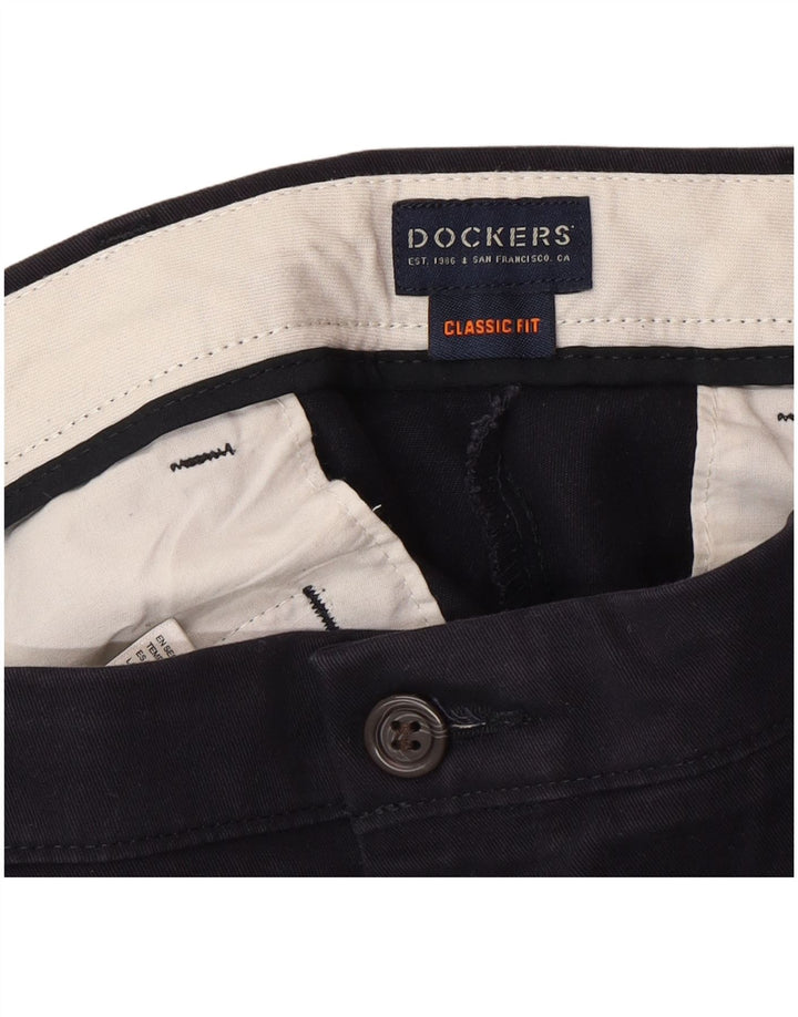 DOCKERS Мужские классические брюки-чиносы W34 L30 Темно-синие хлопковые классические брюки