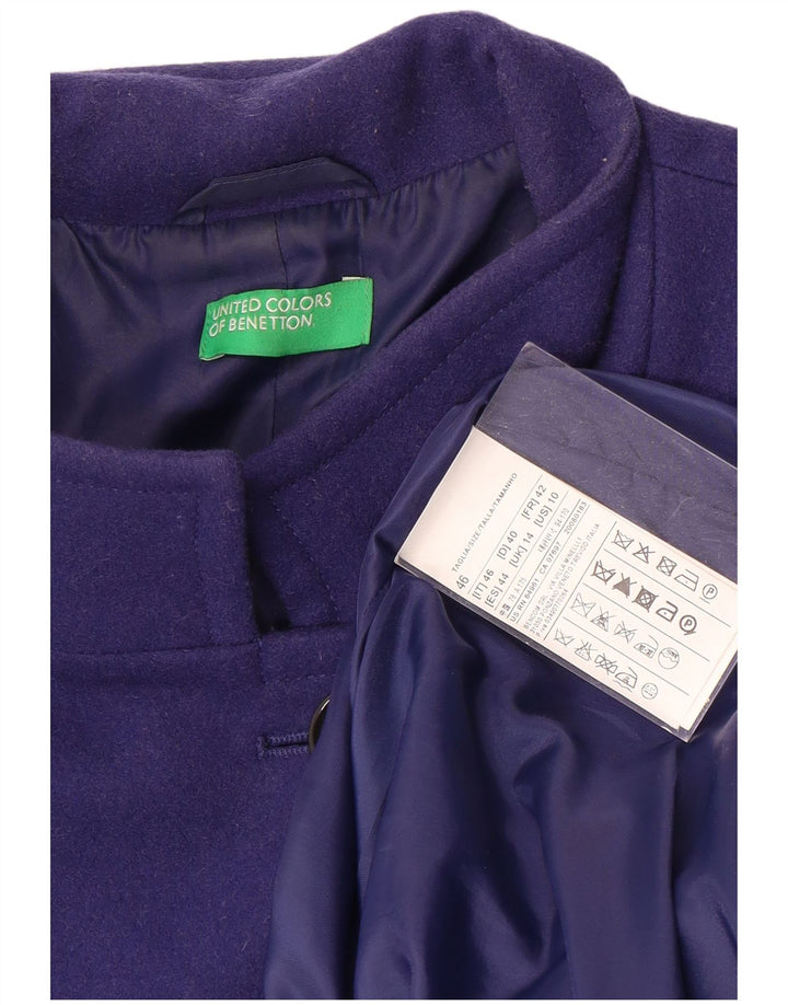 Женское пальто Benetton UK 14, большое фиолетовое, шерсть