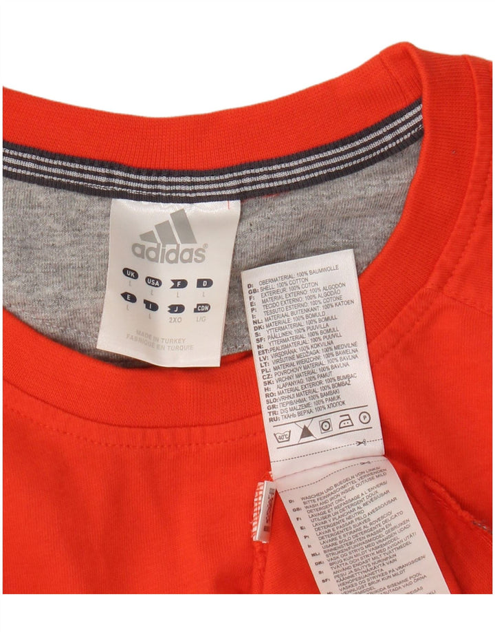 Мужская футболка Adidas Top большого размера из хлопка оранжевого цвета