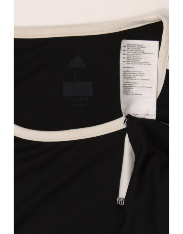 ADIDAS Mens Climalite T-Shirt Top Large Black Colourblock Polyester Vintage Adidas and Second-Hand Adidas from Messina Hembry 