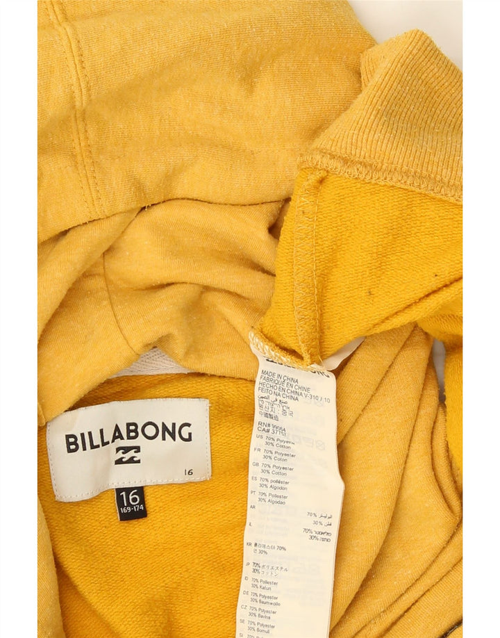 Джемпер с капюшоном Billabong для мальчиков 15-16 лет, желтый полиэстер