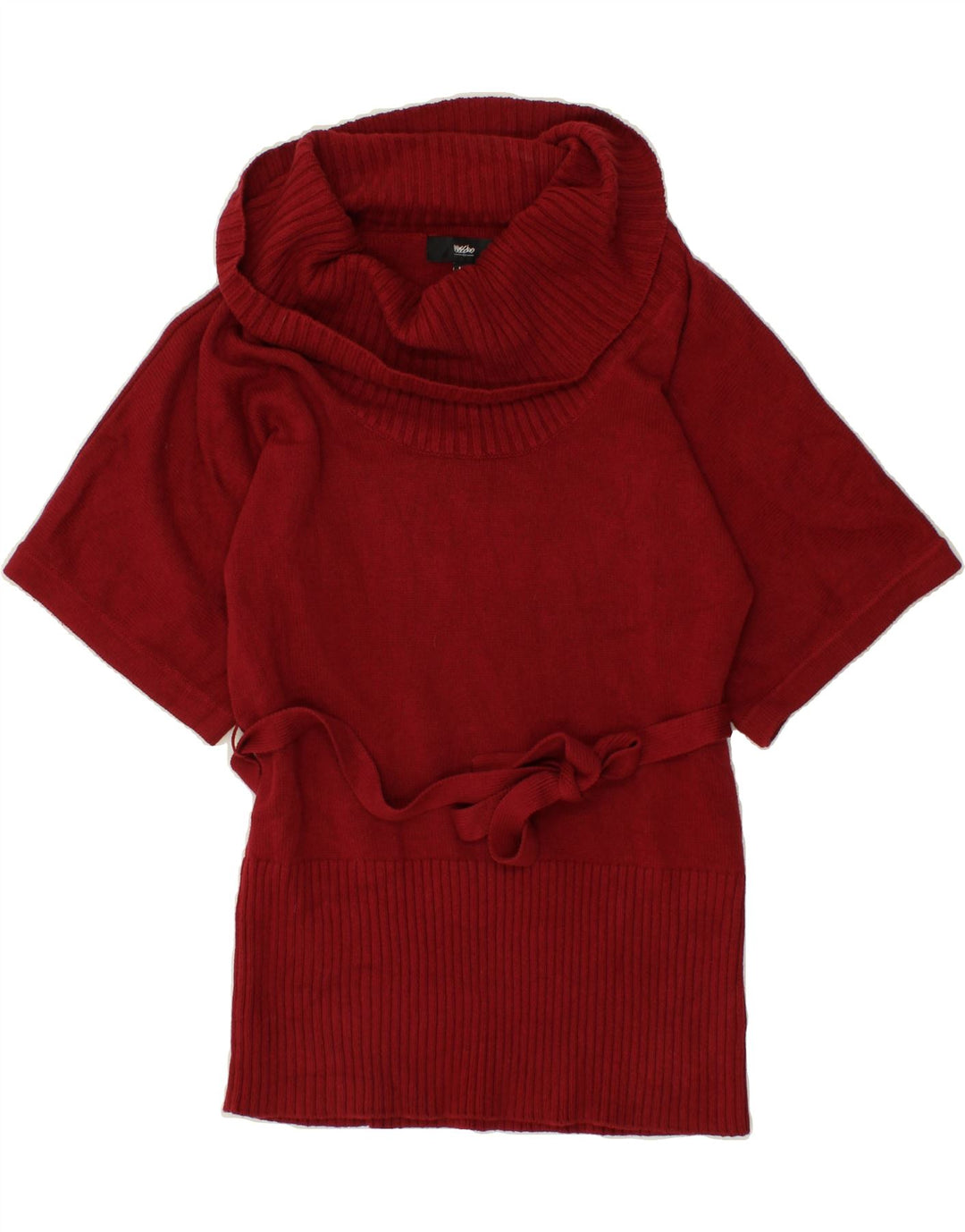 MOSSIMO Womens Short Sleeve Roll Neck Jumper Sweater UK 14 Medium Red Vintage Mossimo and Second-Hand Mossimo from Messina Hembry 