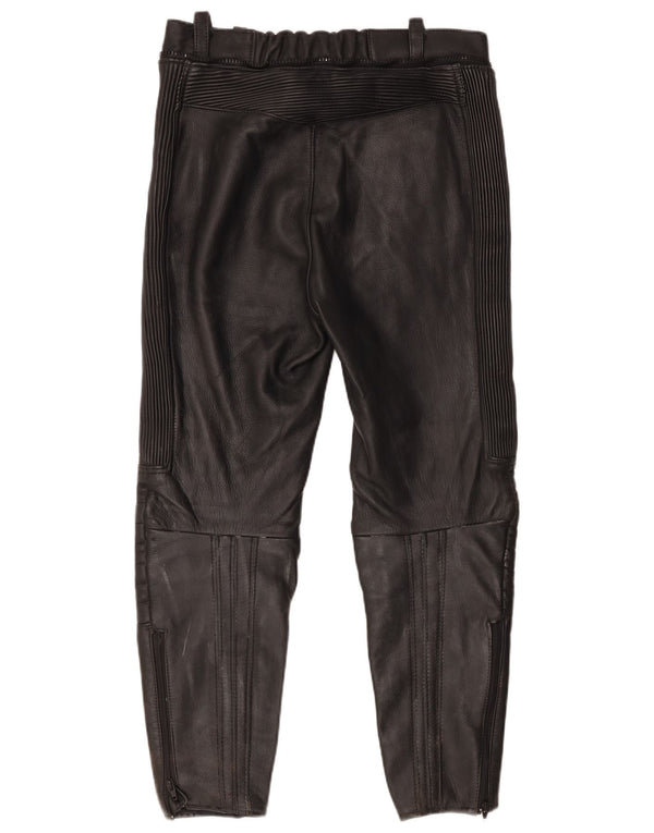 ВИНТАЖНЫЕ Мужские кожаные брюки Moto Racer IT 52, большие W32 L27, черные кожаные