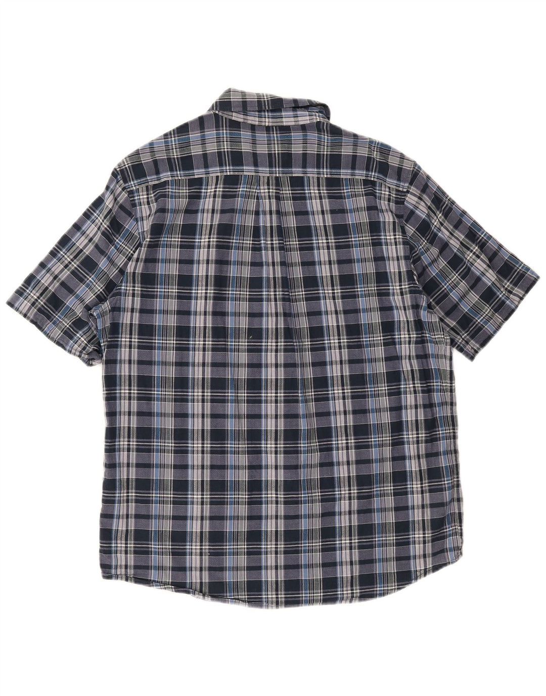 Woolrich Мужская рубашка обычного кроя с короткими рукавами, большая синяя клетчатая хлопковая рубашка