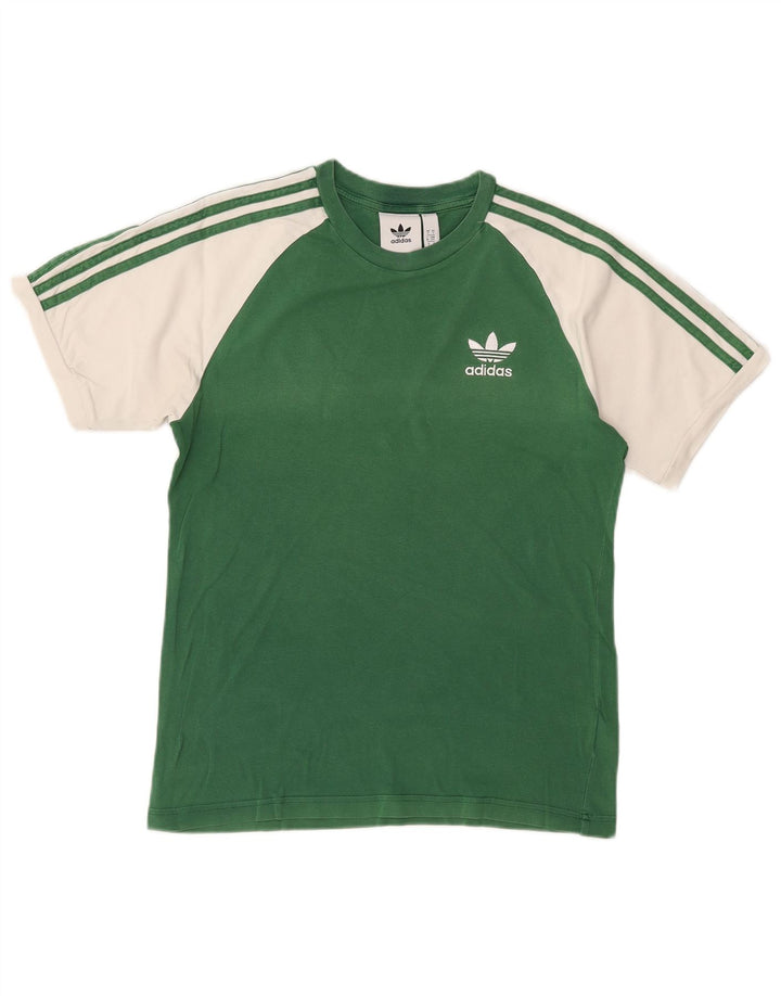 Мужская футболка Adidas Top Small Green из полиэстера с цветными блоками