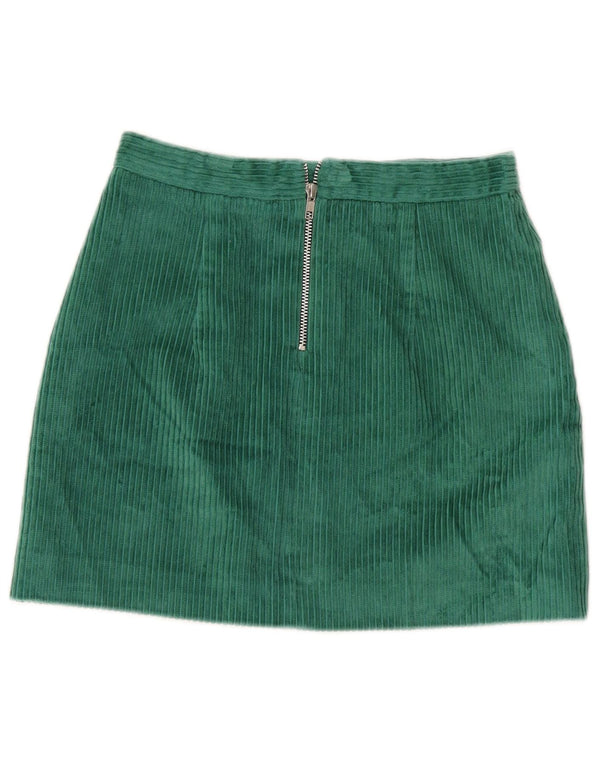 Jack Wills Женская мини-вельветовая юбка UK 10, маленькая W28, зеленый хлопок