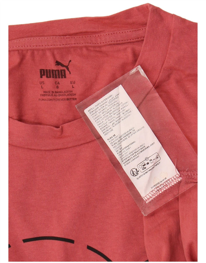 Мужская футболка с рисунком Puma, большой красный хлопок