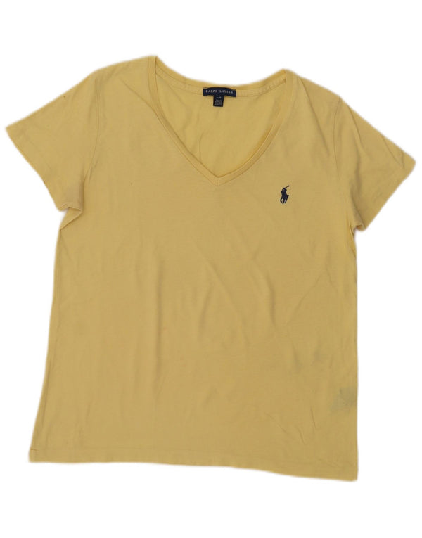 Женская футболка Ralph Lauren Top UK 14, большой желтый хлопок