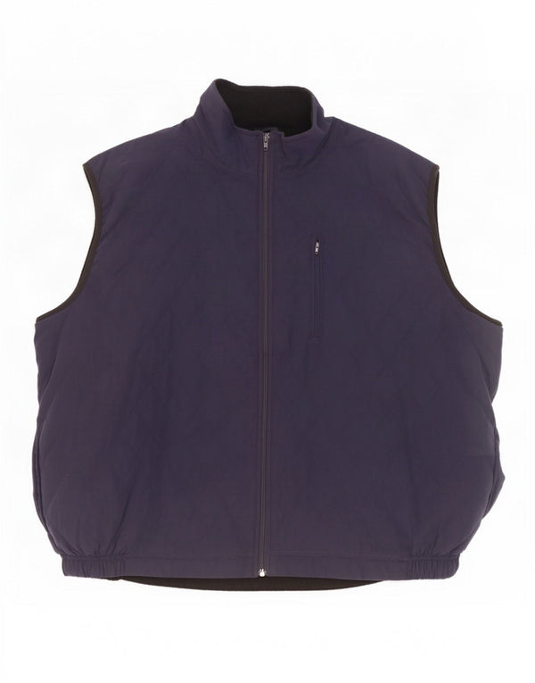 Vintage Mens Golf Reversible Quilted Gilet UK 44 2XL Navy Blue Polyester