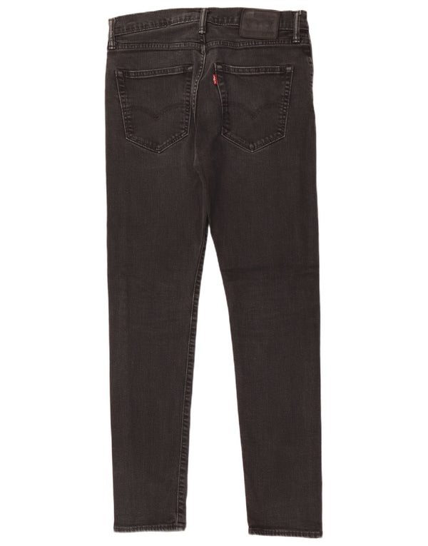 Мужские зауженные джинсы Levi's 512 с высокой талией W32 L34, черный хлопок