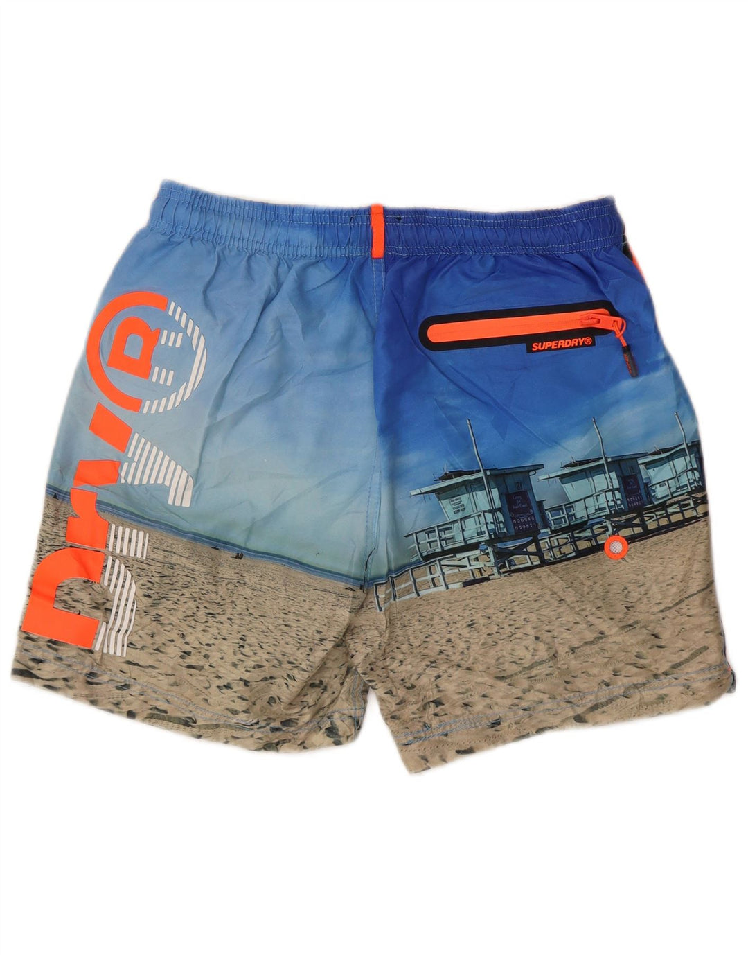 Мужские шорты для плавания Superdry с рисунком, полиэстер, средний синий в полоску