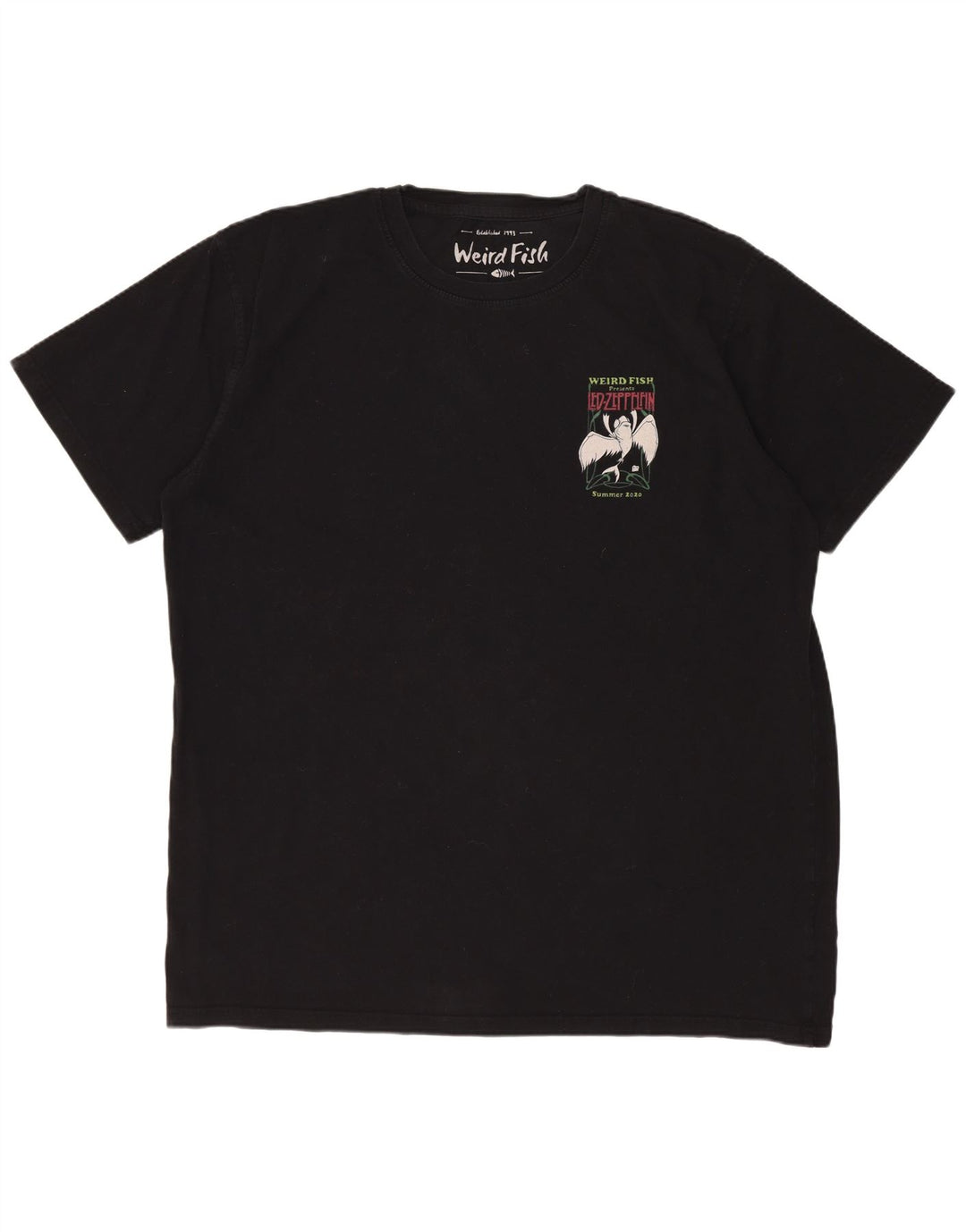 Мужская футболка с рисунком WEIRD FISH, размер XL, черный хлопок
