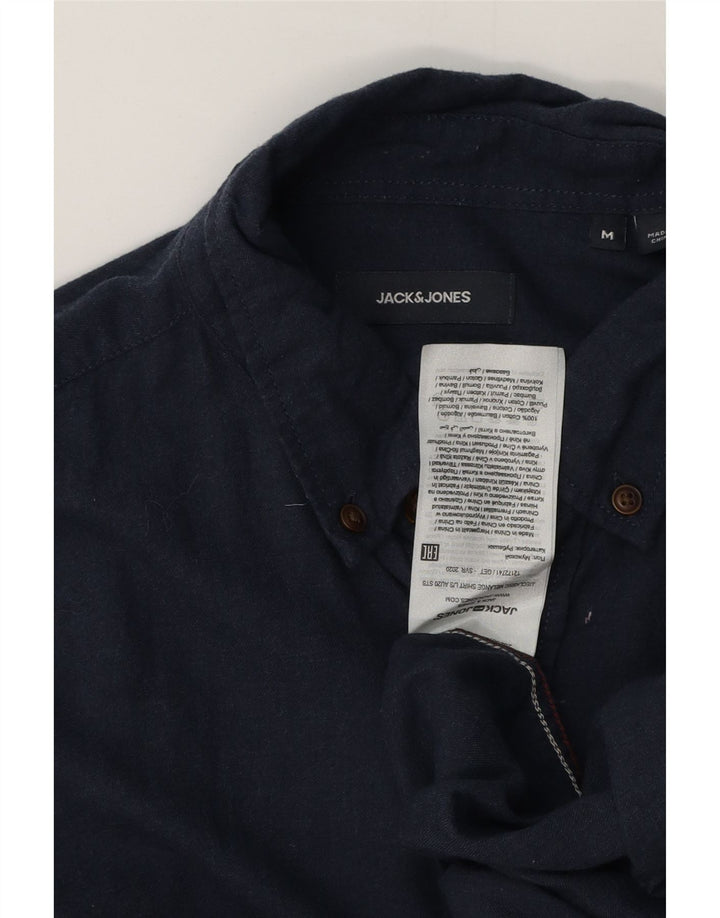 Мужская рубашка Jack & Jones среднего размера, темно-синяя, хлопковая