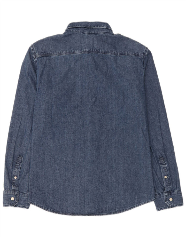 Мужская джинсовая рубашка приталенного кроя Levi's, хлопок среднего синего цвета