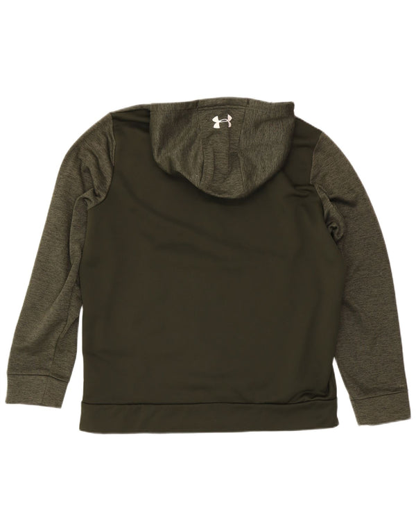 Мужской свитер с капюшоном и молнией Under Armour Cold Gear XL, полиэстер цвета хаки с крапинками