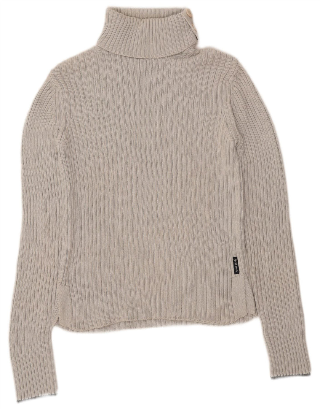 ARMANI JEANS Womens Roll Neck Jumper Sweater UK 12 Medium Grey Cotton